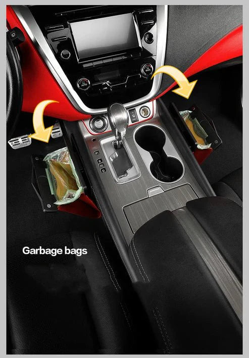 LED Car Trash Bag with Magnetic Light for Tesla Model 3/Y/S/X – Leather Rear Seat Garbage Holder with Non-Destructive Installation