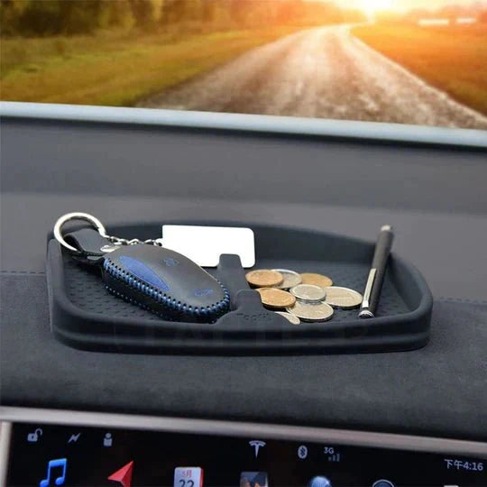 X-Auto Silicone Anti-Slip Phone Pad for Tesla Model 3, Model Y, Model S, Model X – Multi-Functional Dashboard & Armrest Organizer Mat