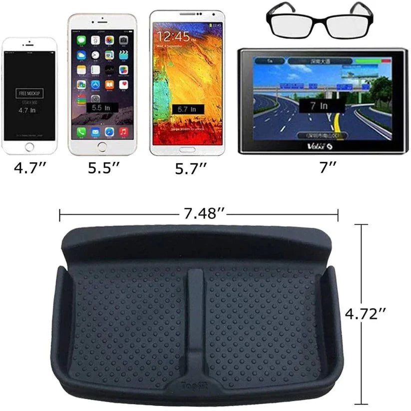 X-Auto Silicone Anti-Slip Phone Pad for Tesla Model 3, Model Y, Model S, Model X – Multi-Functional Dashboard & Armrest Organizer Mat