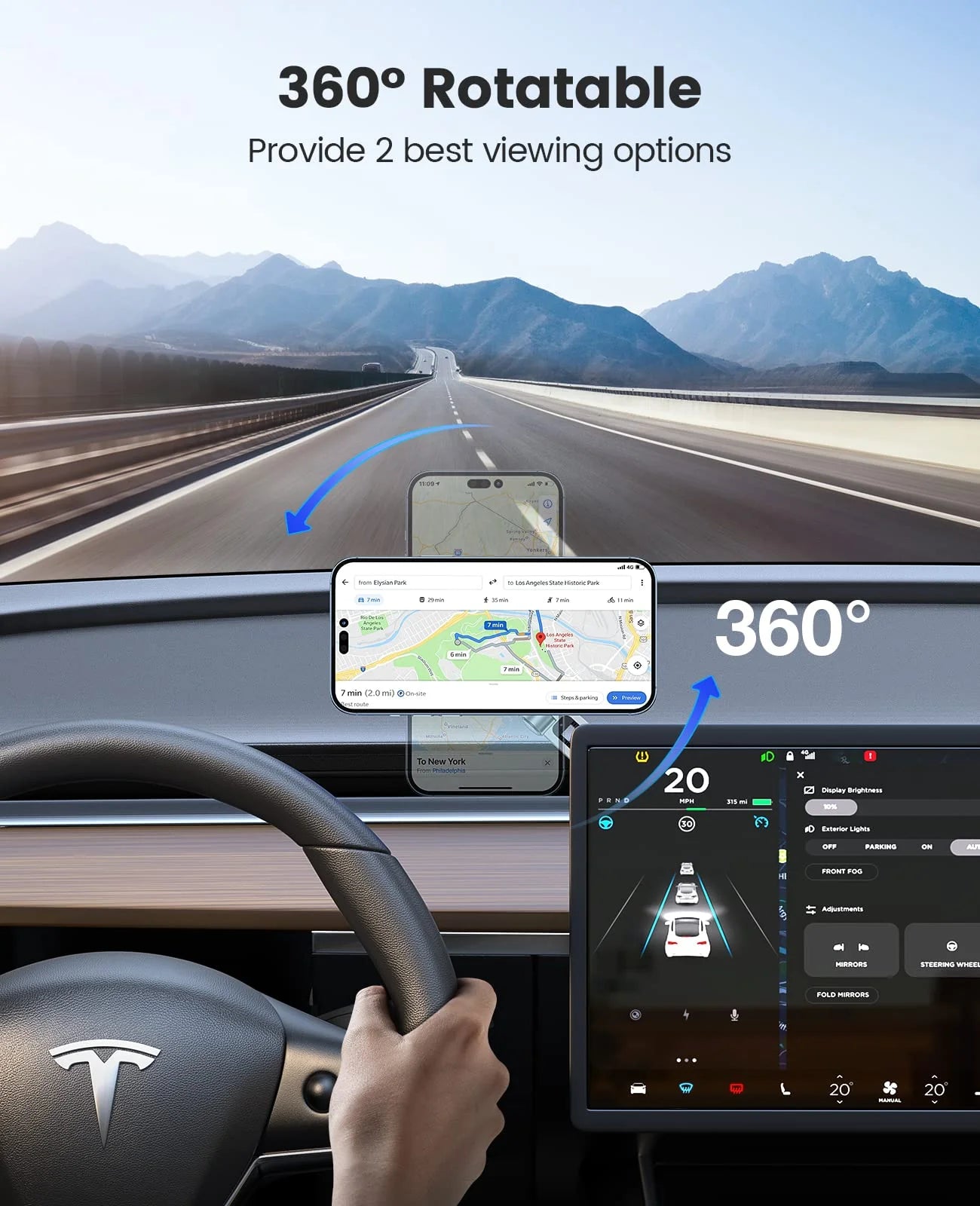 X-Auto Wireless Magnetic Phone Mount with MagSafe Charging for Tesla Model 3/Y/S/X/Cybertruck