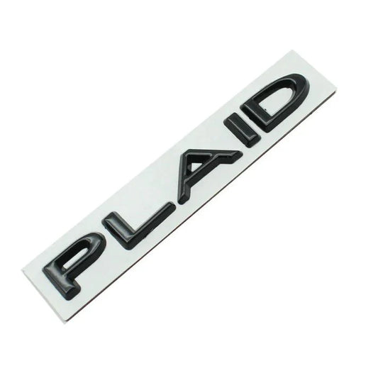Plaid Trunk Logo Emblem Badge for Tesla Model 3/Y/S/X – Premium Alloy 3D Decal Sticker with Strong 3M Adhesive