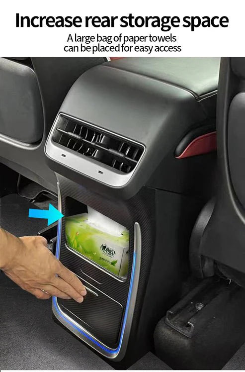 Rear Retrofit Storage Box for Tesla Model Y (2020-2025) – Durable ABS Hidden Organizer, Easy Installation, OEM-Style Fit