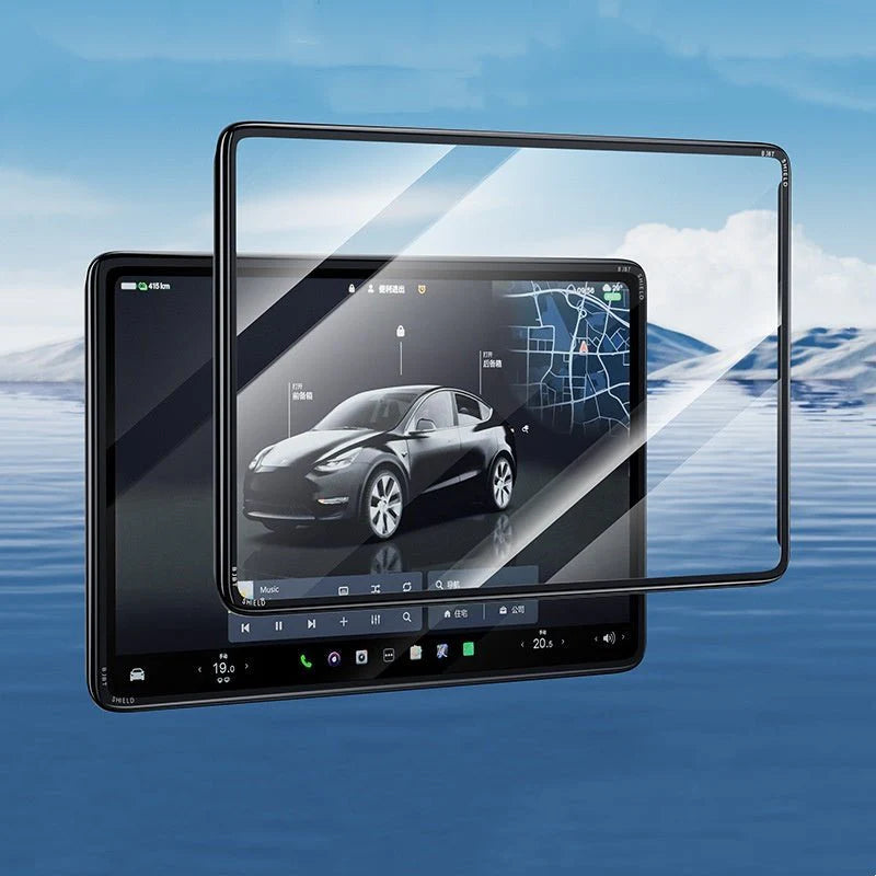 X-Auto 2-in-1 Screen and Bezel Protector for Tesla Model 3 (2017–2023) & Model Y (2020–2024) – Tempered Glass + Edge Cover, Anti-Scratch, Anti-Fingerprint, Easy Install