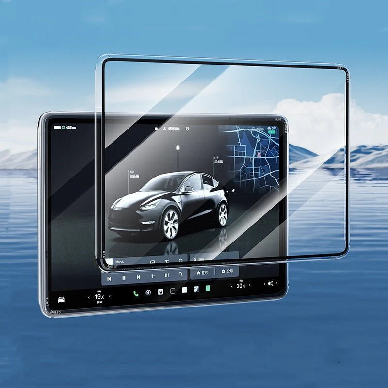 X-Auto 2-in-1 Screen and Bezel Protector for Tesla Model 3 (2017–2023) & Model Y (2020–2024) – Tempered Glass + Edge Cover, Anti-Scratch, Anti-Fingerprint, Easy Install