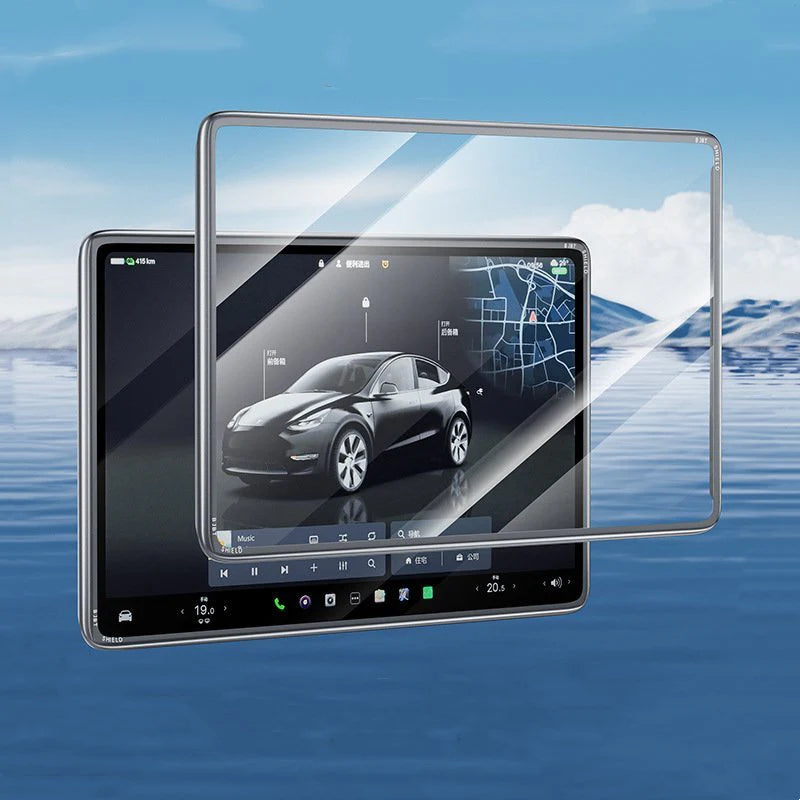 X-Auto 2-in-1 Screen and Bezel Protector for Tesla Model 3 (2017–2023) & Model Y (2020–2024) – Tempered Glass + Edge Cover, Anti-Scratch, Anti-Fingerprint, Easy Install