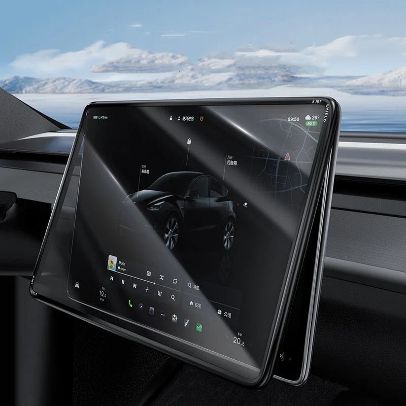 X-Auto 2-in-1 Screen and Bezel Protector for Tesla Model 3 (2017–2023) & Model Y (2020–2024) – Tempered Glass + Edge Cover, Anti-Scratch, Anti-Fingerprint, Easy Install