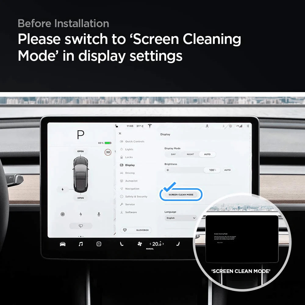 X-Auto Tempered Glass Screen Protector for Tesla Model 3 (2017–2023) & Model Y (2021–Present), 15-Inch HD Anti-Glare, Anti-Fingerprint, 9H Hardness Tempered Film