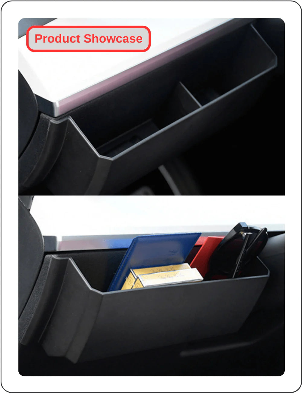 Tesla Model 3 Model Y Steering Wheel Center Console Storage Box – Custom Fit, Durable ABS Organizer