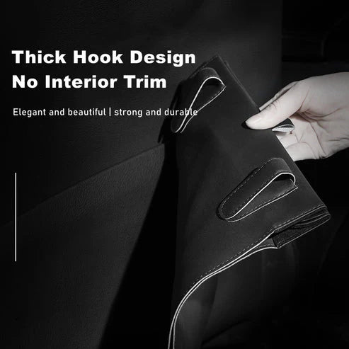 Luxury Suede Magnetic Car Trash Bag for Tesla Model 3/Y/S/X – Multi-Functional Waterproof Hanging Storage Organizer