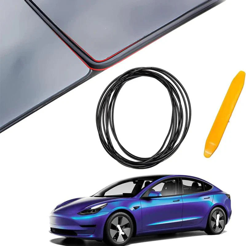Sunroof Rubber Seal Noise Reduction Strip for Tesla Model 3 & Model Y – Windproof, Dustproof, and Soundproof Weatherstrip