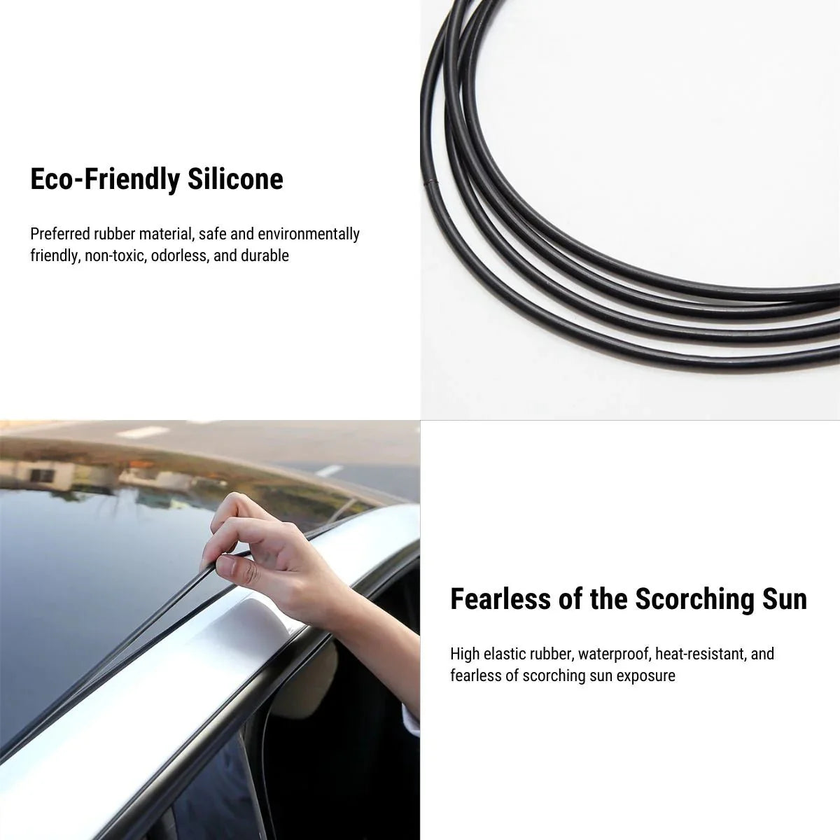 Sunroof Rubber Seal Noise Reduction Strip for Tesla Model 3 & Model Y – Windproof, Dustproof, and Soundproof Weatherstrip