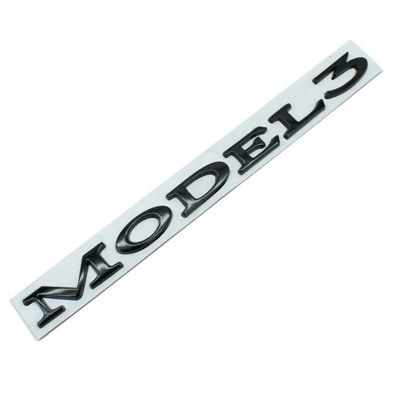 3D Tailgate Logo Letters Rear Emblem for Tesla Model 3/Y/S/X – Premium ABS Blackout TESLA Badge with 3M Adhesive