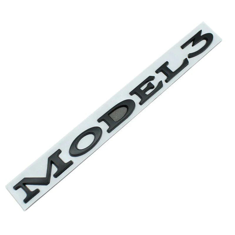 3D Tailgate Logo Letters Rear Emblem for Tesla Model 3/Y/S/X – Premium ABS Blackout TESLA Badge with 3M Adhesive