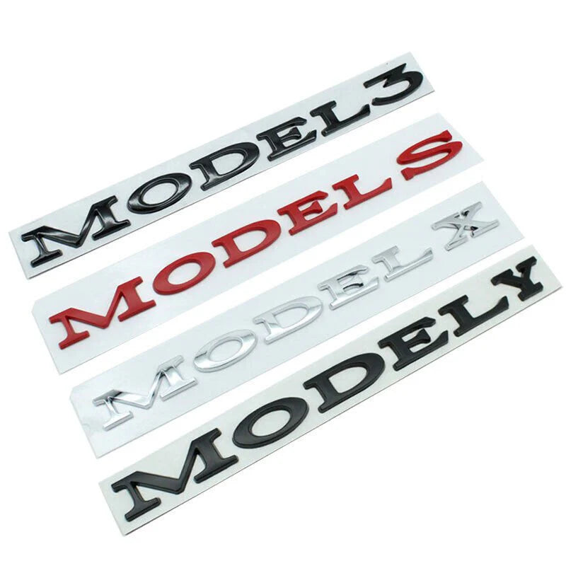 3D Tailgate Logo Letters Rear Emblem for Tesla Model 3/Y/S/X – Premium ABS Blackout TESLA Badge with 3M Adhesive