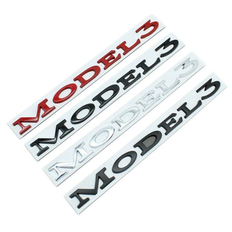 3D Tailgate Logo Letters Rear Emblem for Tesla Model 3/Y/S/X – Premium ABS Blackout TESLA Badge with 3M Adhesive