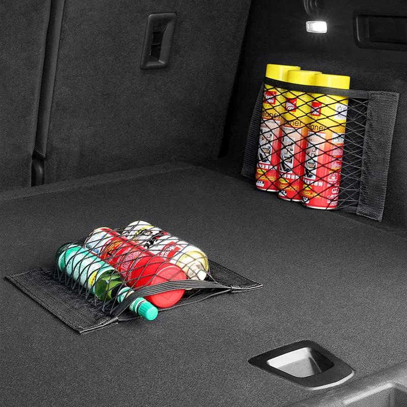 X-Auto Trunk Storage Bag Mesh Cargo Net Organizer for Tesla Model 3/Y/S/X ā Expandable Car Trunk Storage with Velcro Attachment