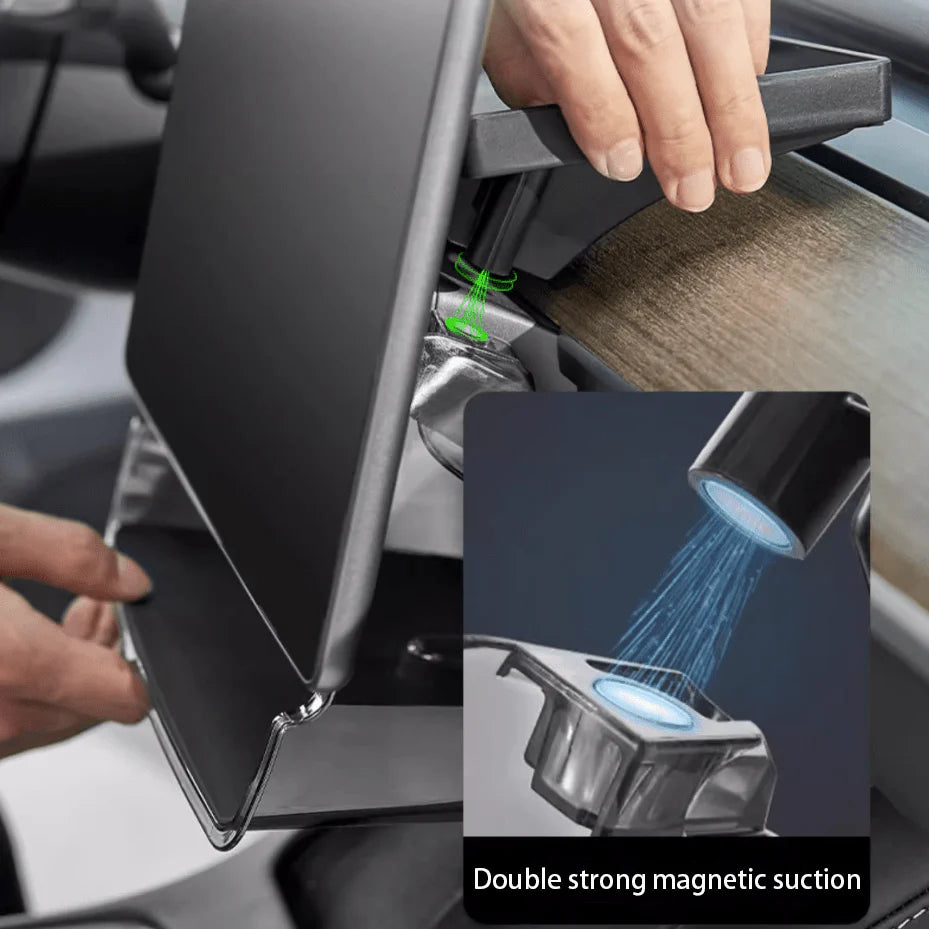 X-Auto Under Screen Organizer for Tesla Model 3/Y – Center Console Storage Tray, Magnetic, Anti-Slip, Acrylic