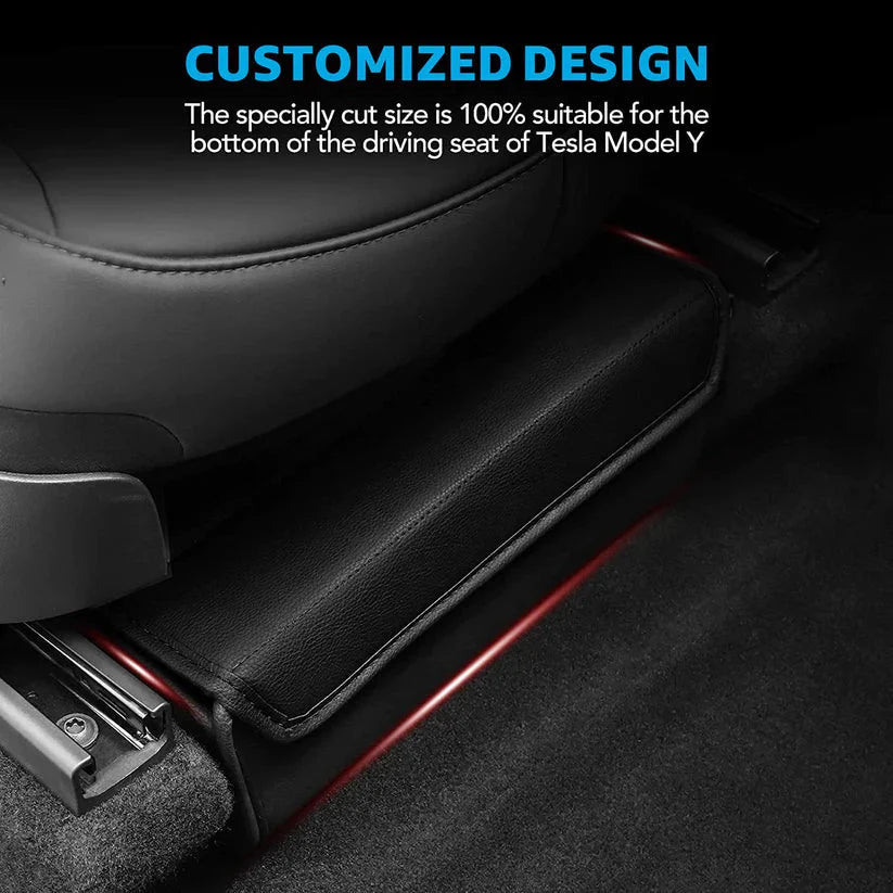 X-Auto Under Seat Storage Box for Tesla Model Y 2020–2025 | Leather Underseat Organizer Drawer, Extra Hidden Storage Compartment for Driver & Passenger Seat
