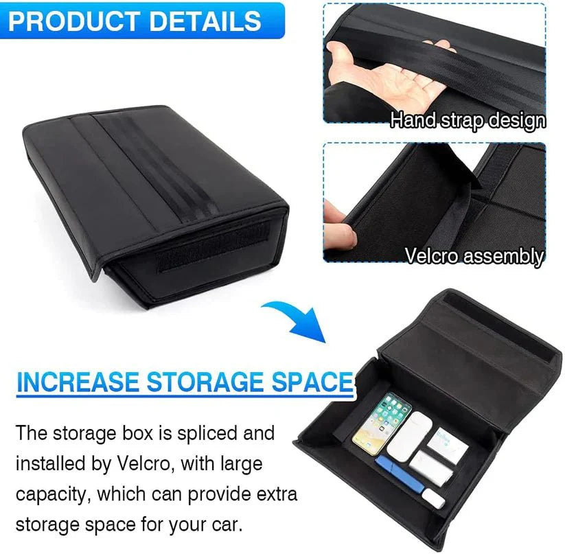 X-Auto Under Seat Storage Box for Tesla Model Y 2020–2025 | Leather Underseat Organizer Drawer, Extra Hidden Storage Compartment for Driver & Passenger Seat
