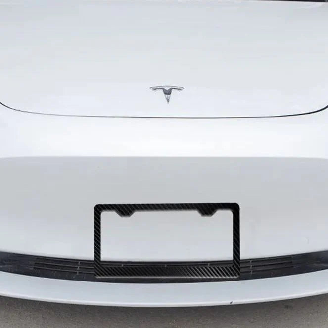 X-Auto Real Carbon Fiber License Plate Frame for Tesla Model 3 (2017–2023) – US Standard, Durable & Stylish