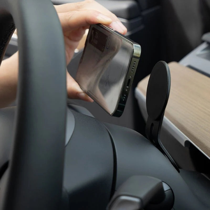 TITA Bend Magnetic Phone Mount for Tesla Model 3 & Model Y | Secure Dashboard Holder with L-Shaped Magnetic Adapter & One-Handed Operation