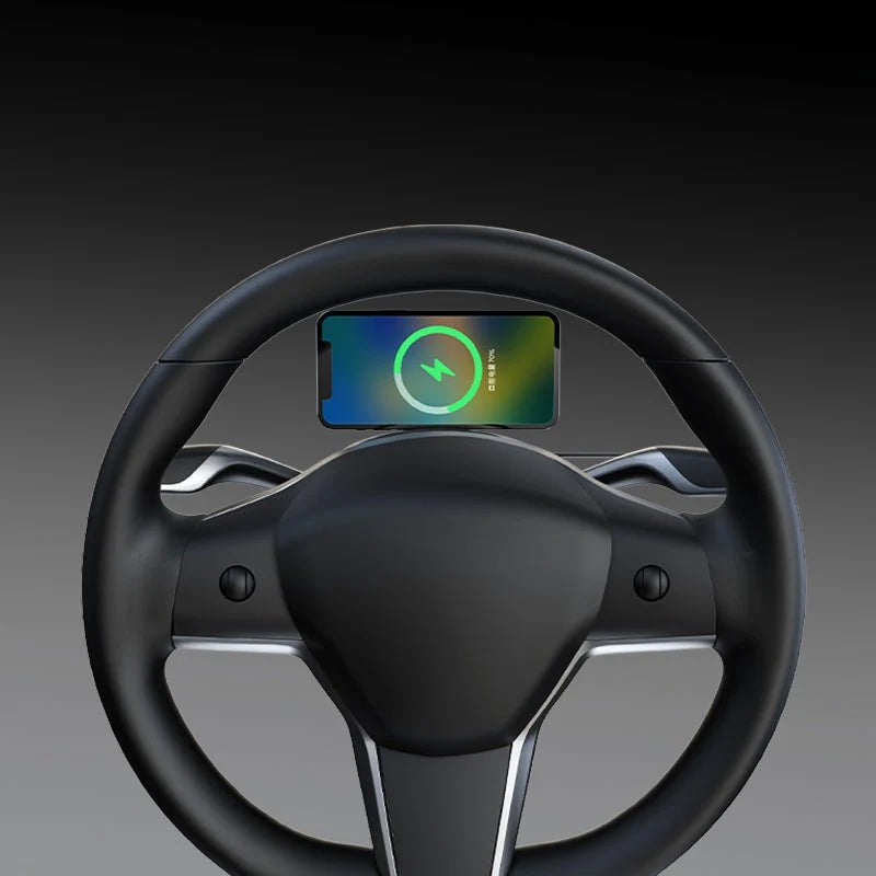 TITA Flexural MagSafe Wireless Charging Phone Holder for Tesla Model 3 Highland & Model Y | 4300 Gauss Magnetic Mount with Adjustable Angle and Transparent Cyber Design