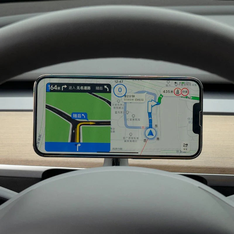 TITA Flexural MagSafe Wireless Charging Phone Holder for Tesla Model 3 Highland & Model Y | 4300 Gauss Magnetic Mount with Adjustable Angle and Transparent Cyber Design