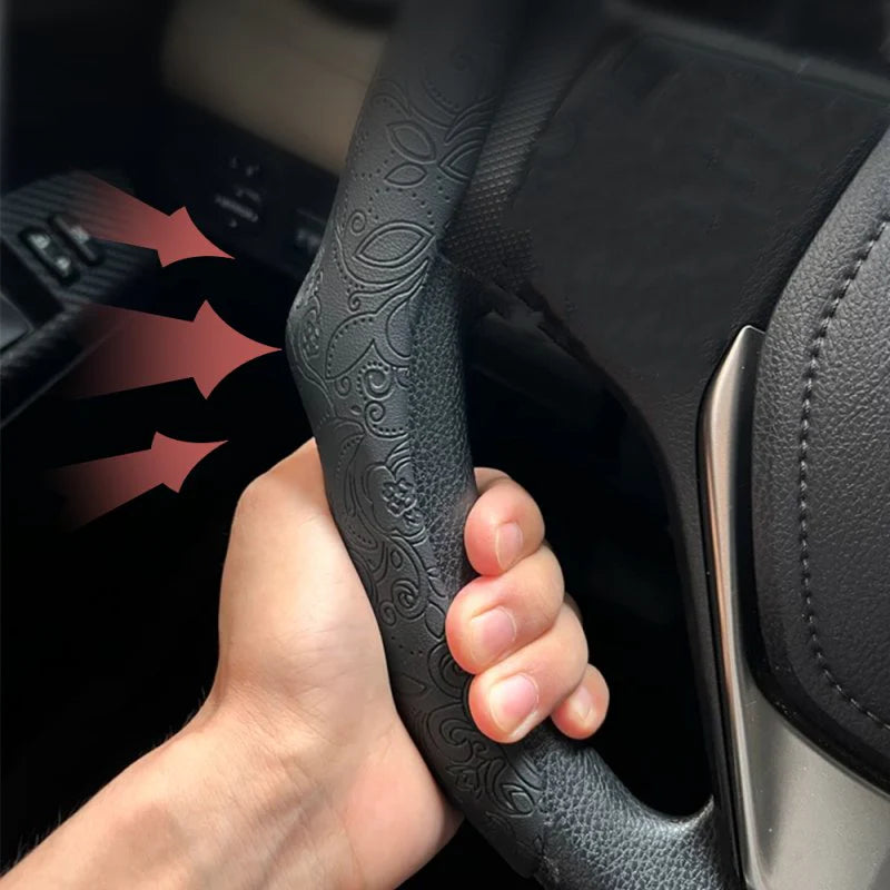 Ultra-Thin Steering Wheel Cover for Tesla Model 3, Model Y, Model S, Model X – Non-Slip, Breathable & All-Season Grip