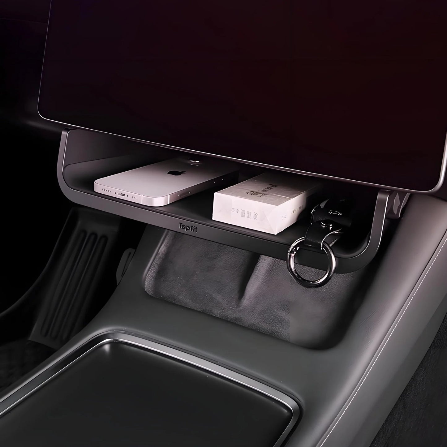 Under Screen Storage Organizer for Tesla Model 3 Highland (2024–Present) & Model Y (2020–Present) – Hidden Dashboard Compartment Box