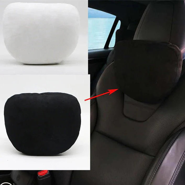 Velvet Tesla Neck Pillow for Model S/Y/3/X – Ergonomic Memory Foam Car Headrest for Comfortable Driving