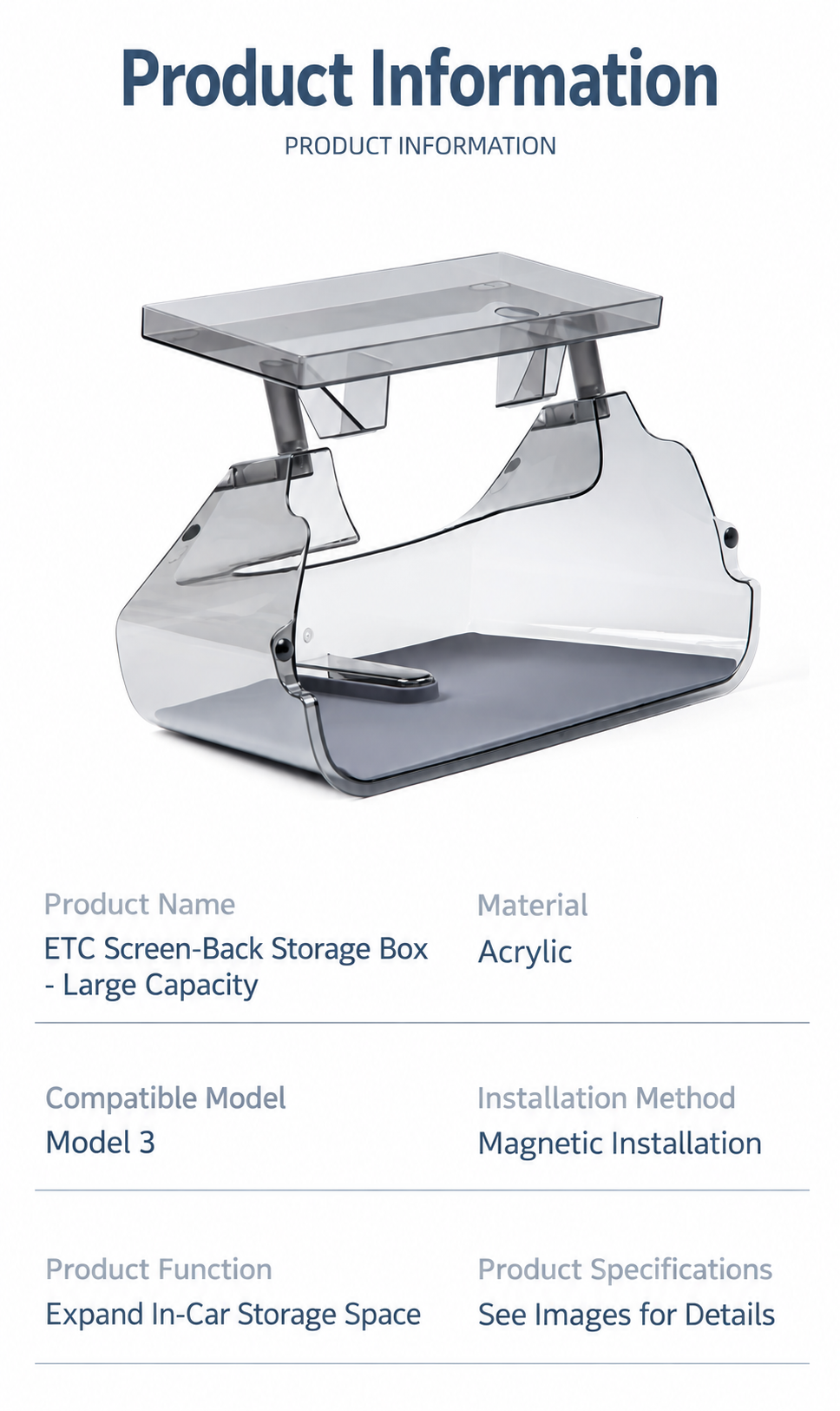 Dibo Acrylic screen storage shelf - product details 03-04
