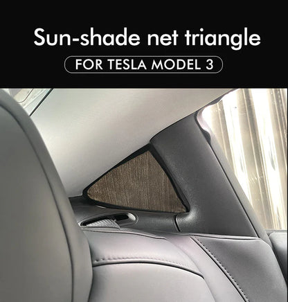 Nylon UV Protection Triangle Sunshade Net for Tesla Model 3 & Model 3 Highland – Side Window Sun Shade Mesh