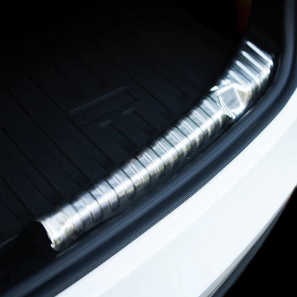 Tesla Model 3 Highland Rear Trunk Door Sill Protector – Stainless Steel Cargo Threshold Guard (2024+)