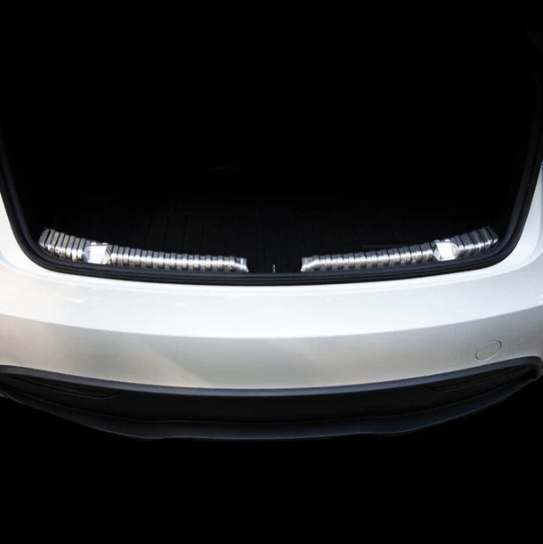 Tesla Model 3 Highland Rear Trunk Door Sill Protector – Stainless Steel Cargo Threshold Guard (2024+)