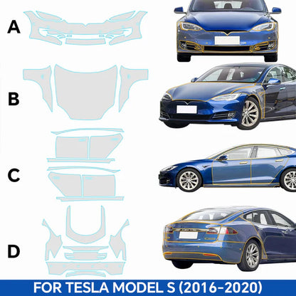 Tesla Model S 2016–2020 Pre-Cut Matte TPU Paint Protection Film | Full Body PPF Kit