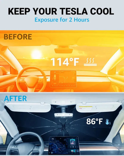 UV Protection Front Windshield Sunshade Umbrella for Tesla Model 3 / Model 3 Highland / Model Y / Model Y Juniper