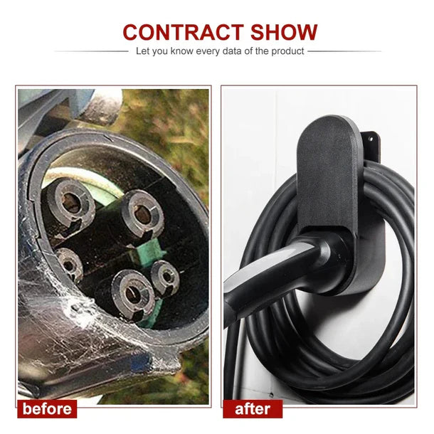 Wall-Mount Charger Holder for Tesla Model 3 / Model Y / Highland / Juniper / Model S / Model X / Cybertruck – EV Charging Cable Organizer