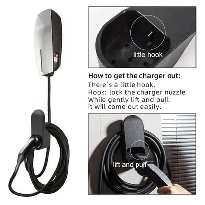 Wall-Mount Charger Holder for Tesla Model 3 / Model Y / Highland / Juniper / Model S / Model X / Cybertruck – EV Charging Cable Organizer