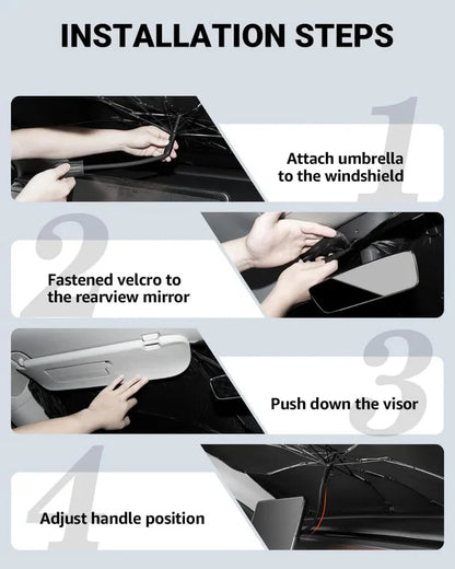 UV Protection Front Windshield Sunshade Umbrella for Tesla Model 3 / Model 3 Highland / Model Y / Model Y Juniper