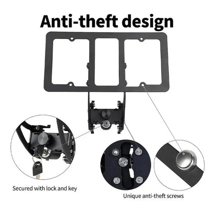 Aluminum Alloy Anti-Theft License Plate Frame with Lock for Tesla Model 3 (2020–2024) & Model Y (2020–2024)
