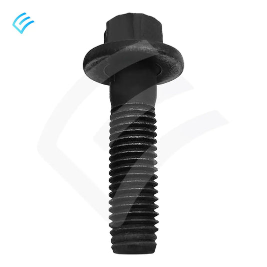 OEM Tesla Bolt TE M12-1.75x45 (1088969-00-B) black flange hex bolt, side view