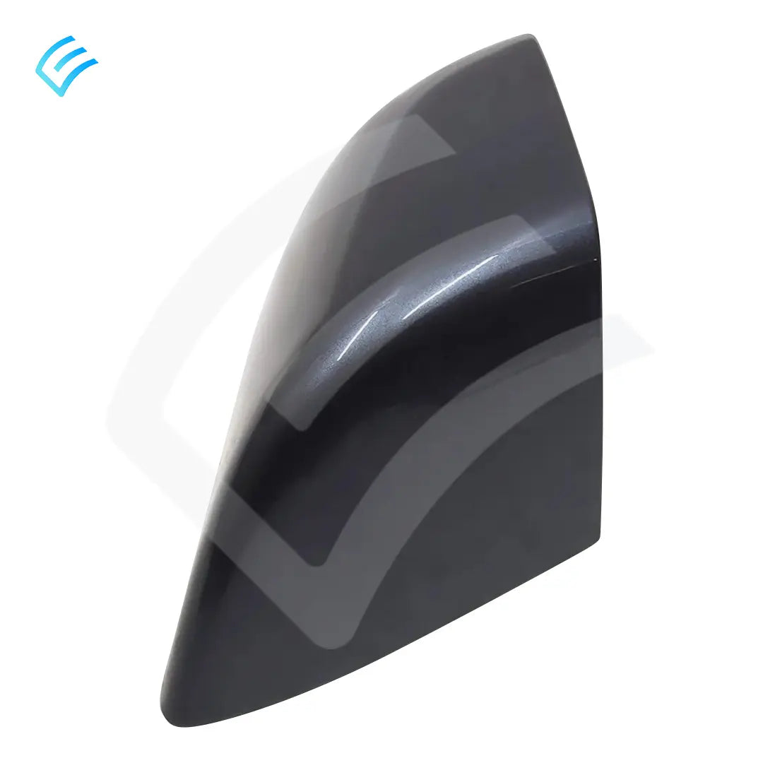 Tesla Model 3 OEM 1092292-19-D stealth grey right-hand mirror skull cap, angled exterior view