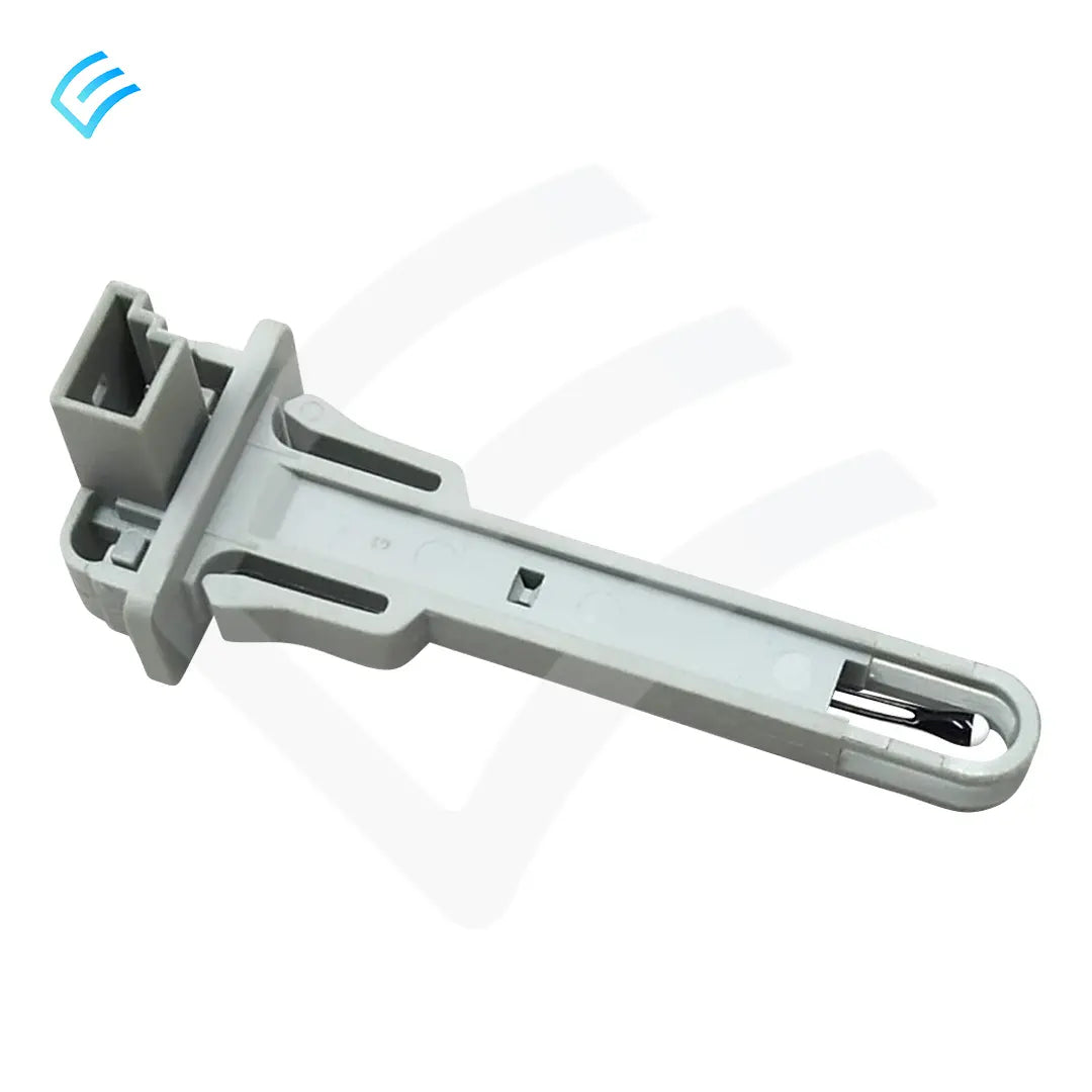 Tesla Model 3 HVAC evaporator thermistor sensor 1107675-00-A, side view with connector and probe tip