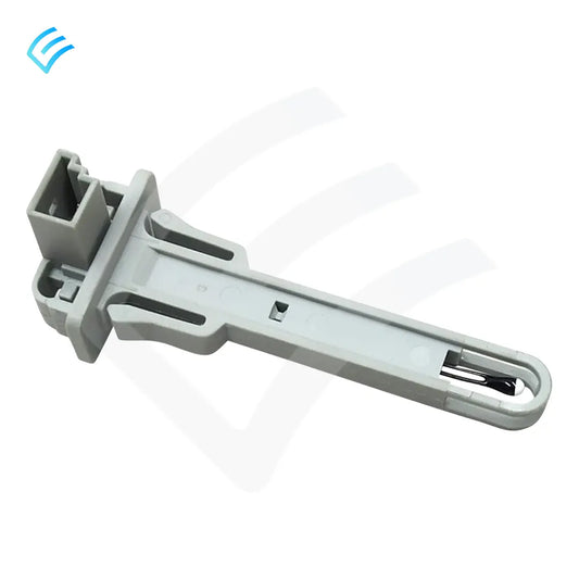 Tesla Model 3 HVAC evaporator thermistor sensor 1107675-00-A, side view with connector and probe tip