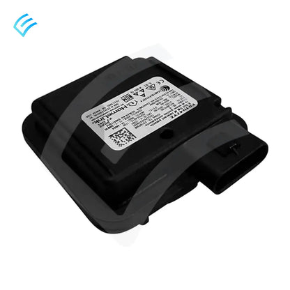 HomeLink receiver module rear label close-up with connector housing, part 1114984-00-B