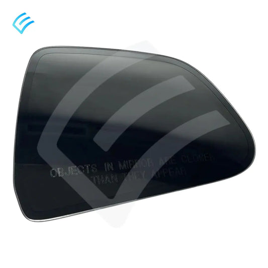 Tesla Model 3 right-hand exterior mirror glass, front view with convex safety marking