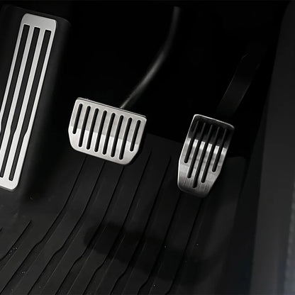 Upgraded Stainless Steel Performance Pedal Covers for Tesla Model 3 (2017–2026) & Tesla Model Y (2020–2026+) – Anti-Slip Rubber Grip Accelerator & Brake Pedal Kit, Easy DIY OEM Fit