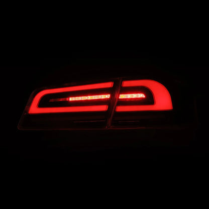 AlphaRex LUXX-Series LED Tail Lights Black/Red for Tesla Model S 2012-2021 – Full LED Sequential Signals & Activation Lights