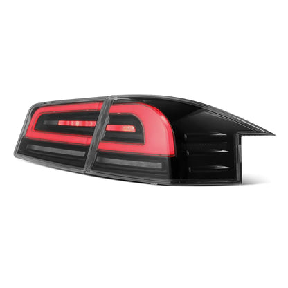 AlphaRex LUXX-Series LED Tail Lights Black/Red for Tesla Model S 2012-2021 – Full LED Sequential Signals & Activation Lights