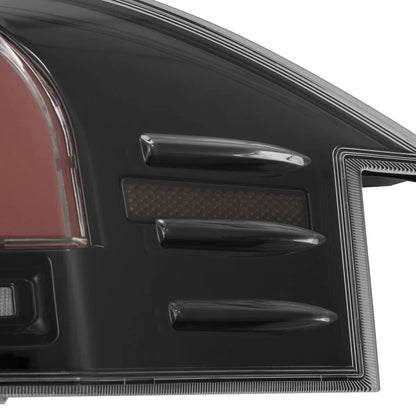 AlphaRex LUXX-Series LED Tail Lights Black/Red for Tesla Model S 2012-2021 – Full LED Sequential Signals & Activation Lights